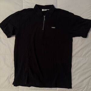 Obey Men's Black Polo Shirt Mens L